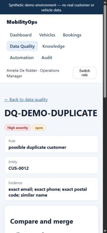 Current mobile duplicate review