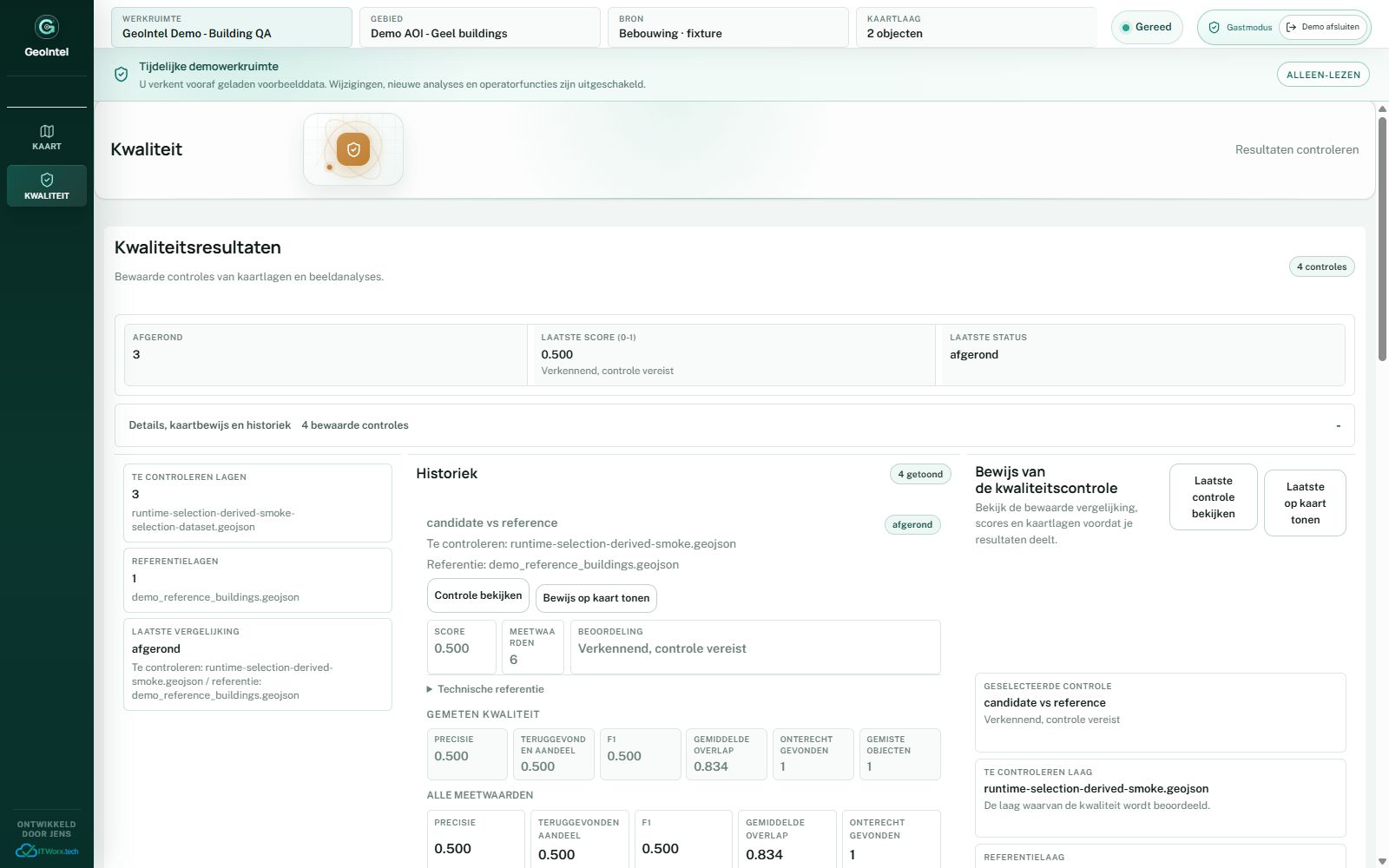 GeoIntel kwaliteitscontrole