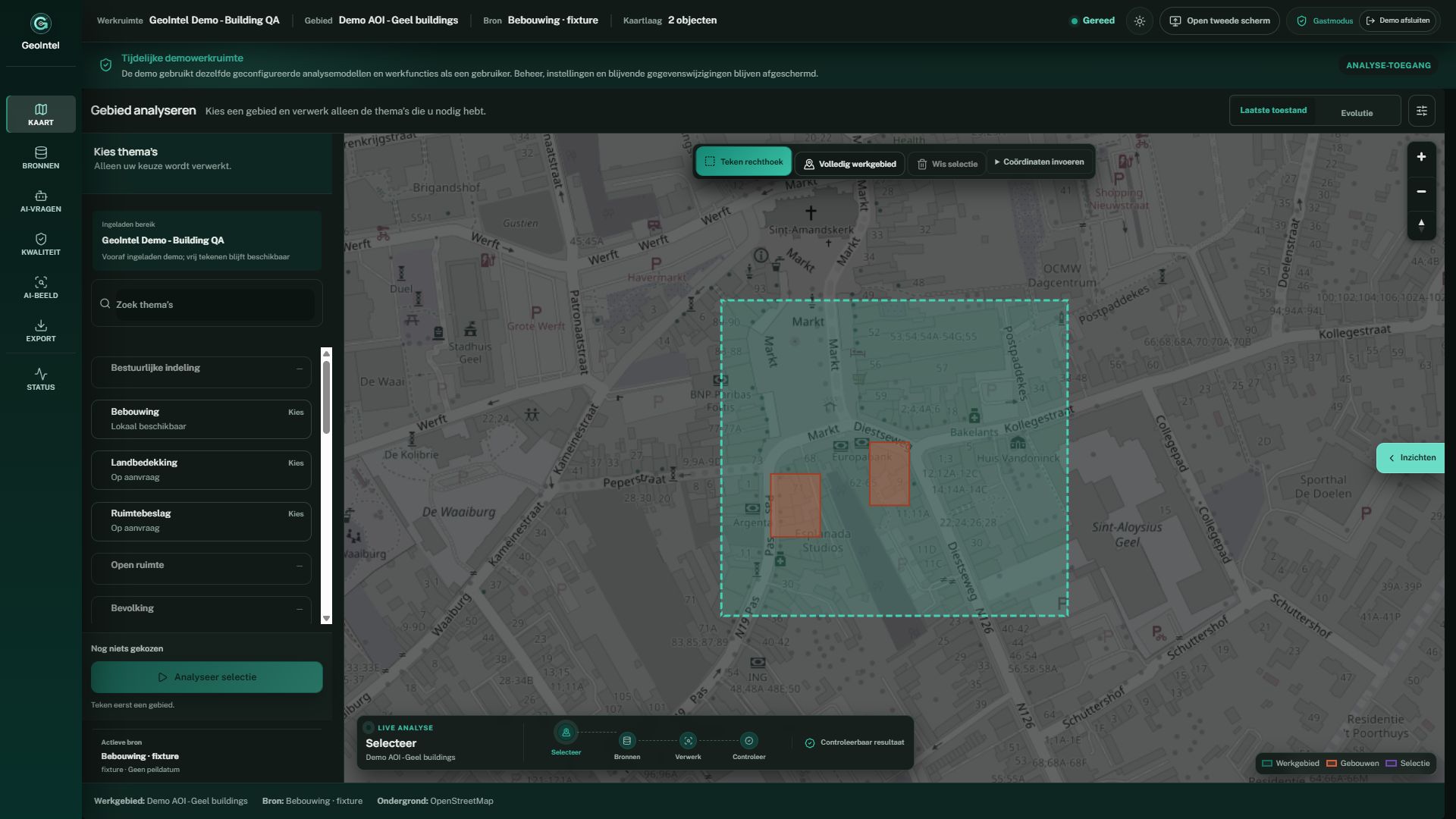 GeoIntel brede kaartwerkruimte