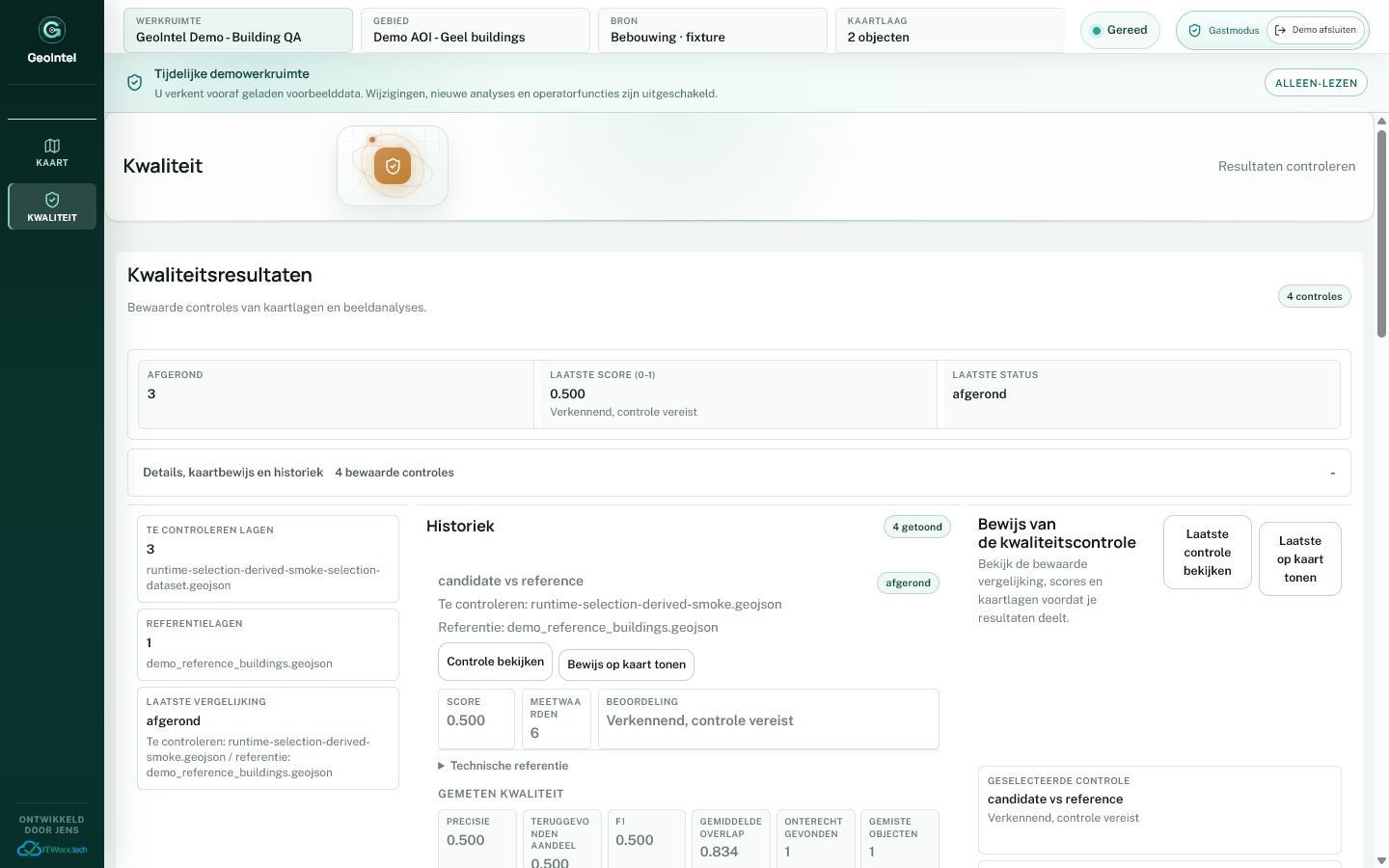 GeoIntel kwaliteitscontrole